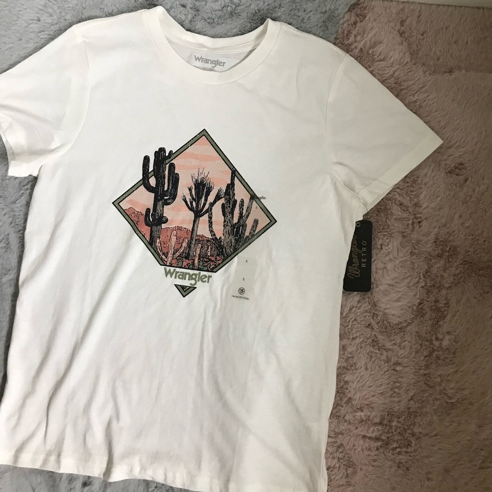 Wrangler retro cactus white tshirt
